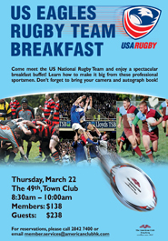 US Eagles Rugby Team Breakfast