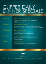 Clipper Daily Dinner Specials